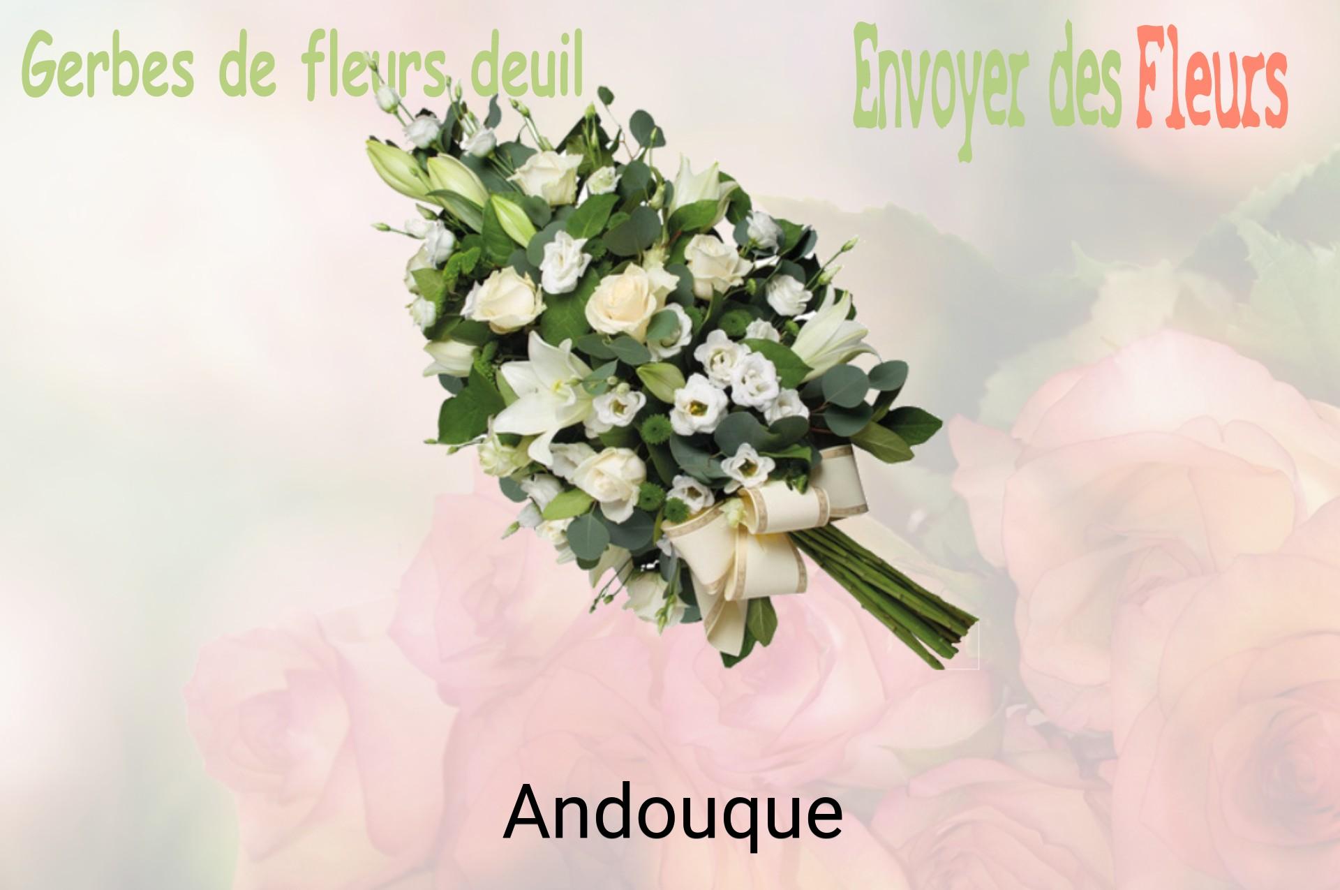 Gerbe de fleurs de deuil livrée à Andouque